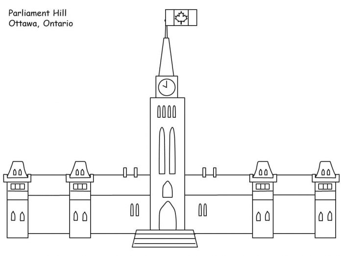 kolorowanka piękny parlament Hill Ottawa