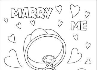 Pierścionek zaręczynowy kolorowanka pierścionek zaręczynowy - dla dziewczynek do druku
