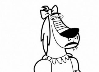 Pies z bajki Johnny Test w sukience