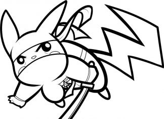 Pikachu ninja kolorowanka pikachu ninja dla chłopców do druku