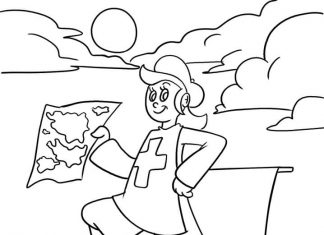 Podróżniczka na łodzi kolorowanka podróżniczka na łodzi