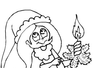 Postać z bajki ze świeczką kolorowanka postć bajki ze świeczką do druku