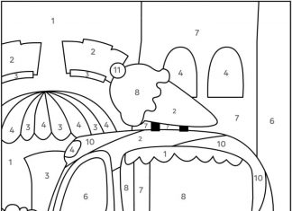 kolorowanka pomaluj samochód według kolorów samochód lodziarnia