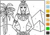 kolorowanka pomaluj według cyfr kobieta z Egiptu