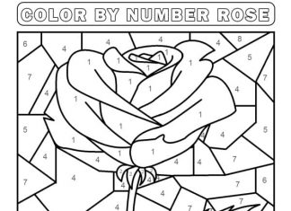 kolorowanka pomaluj według legendy róża