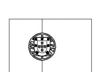 kolorowanka portugalska flaga do druku szablon dla dzieci
