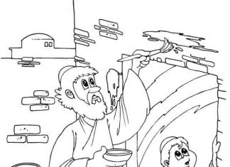 kolorowanka postać maluje ściane