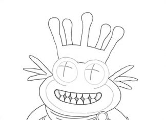 kolorowanka postać z koroną z bajki