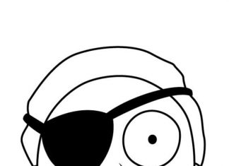 kolorowanka postać z opaską na oko