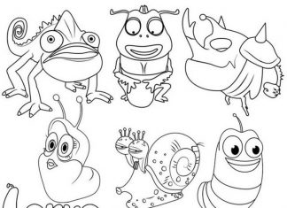 Postacie bajki larva kolorowanka postacie bajki larva do druku dla dzieci