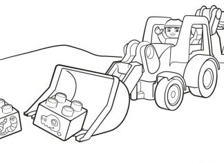 kolorowanka pracownik pracuje na koparce