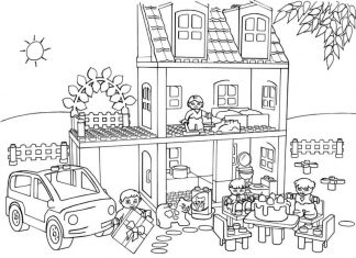 kolorowanka przyjęcie urodzinowe w lego duplo