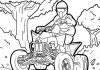 Quad jeździ przez las kolorowanka quad jeździ przez las