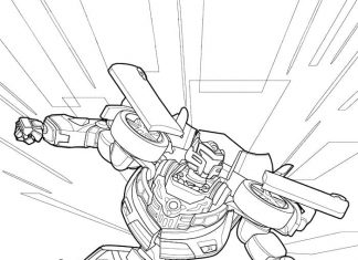 Robot z bajki kolorowanka robot z bajki TOBOT dla dzieci do druku