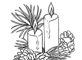 Stroik ze świeczkami kolorowanka stroik ze świeczkami do druku dla dzieci