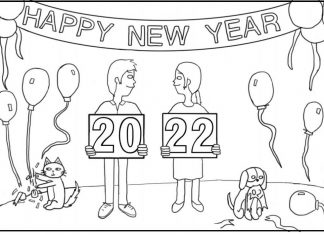 Sylwester 2021 22 kolorowanka sylwester 2021 22