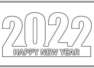 Szczęśliwego Nowego Roku 2022 kolorowanka szczęśliwego nowego roku 2022