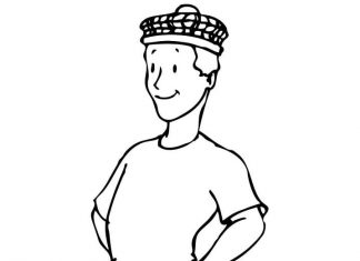 Szkocki chłopak w ludowym stroju kolorowanka szkocki chłopak w ludowym stroju