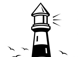 Sztorm na morzu kolorowanka sztorm na morzu wokół latarni morskiej