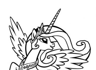Uśmiechnięta Księżniczka Celestia kolorowanka uśmiechnięta Księżniczka Celestia jednorożec konik