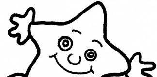 Uśmiechnięta gwiazdka Kolorowanka szablon gwiazdki do druku dla dzieci