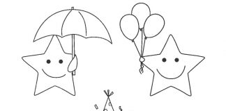 Uśmiechnięte gwiazdki Kolorowanka gwiazdki uśmiechnięte dla dzieci