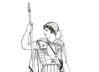 Uzbrojony grecki wojownik