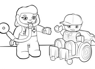 kolorowanka wizyta u lekarza w lego duplo