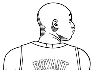 Wysportowany facet kolorowanka wysportowany facet Kobe Bryant dla chłopców