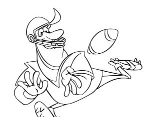 Wysportowany futbolista w kasku kolorowanka wysportowany futbolista w kasku