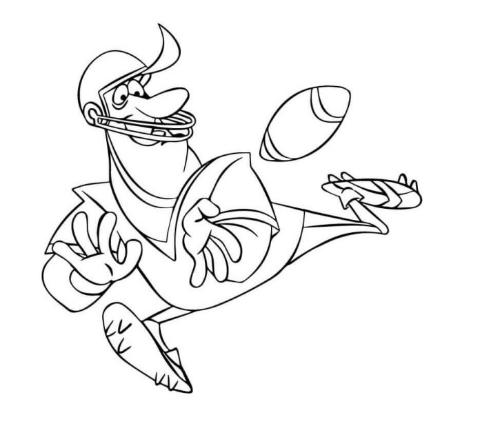 kolorowanka wysportowany futbolista w kasku