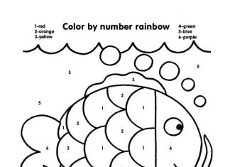 Z instrukcją rybka kolorowanka z instrukcjom rybka