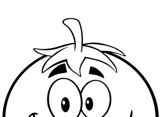Kolorowanka zadowolony pomidor do druku