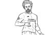 kolorowanka zawodnik piłki nożnej Mohamed Salah do druku
