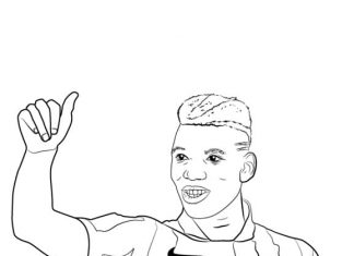 Zawodnik w sportowej koszulce kolorowanka zawodnik w sportowej koszulce Paul Pogba