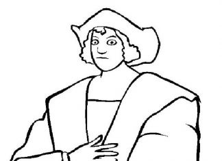 Zdziwiony Krzysztof Kolumb kolorowanka zdziwiony Krzysztof Kolumb do druku