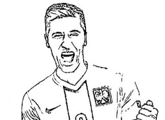 kolorowanka zwycięski Robert w reprezentacji Polski w piłce nożnej
