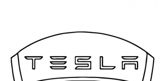 kolorowanka logo samochodu Tesla