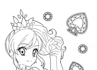 Kolorowanka Księżniczka Aikatsu