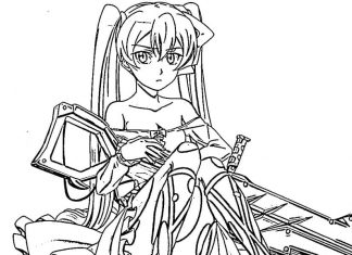 Kolorowanka Mine z bronią - anime Akame Ga Kill