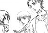 Kolorowanki Armin Arlert Postacie anime Armin Arlert iMikasa Ackerman oraz Eren Yeager kolorowanka