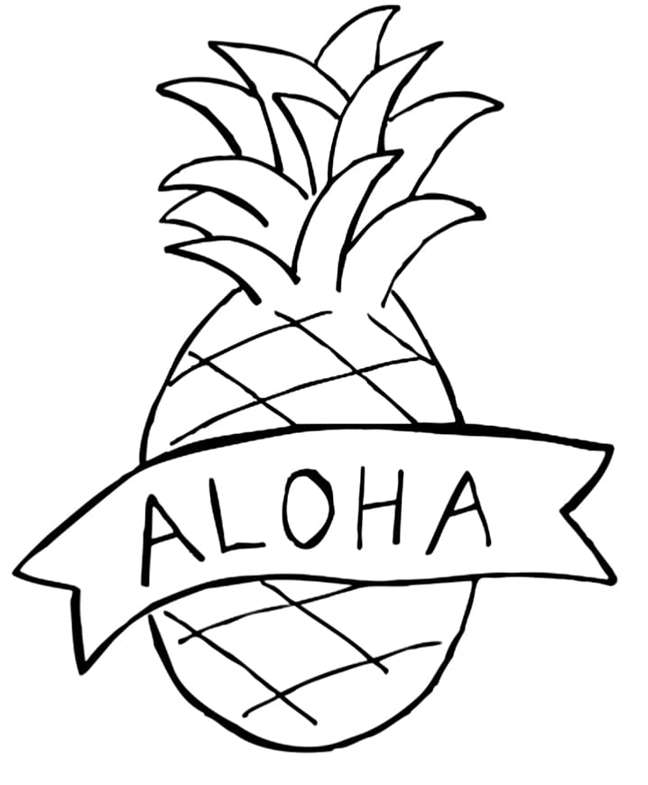 Ananas z napisem Aloha