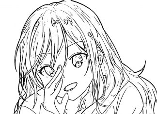 Anime Kyouko Hori kolorowanka