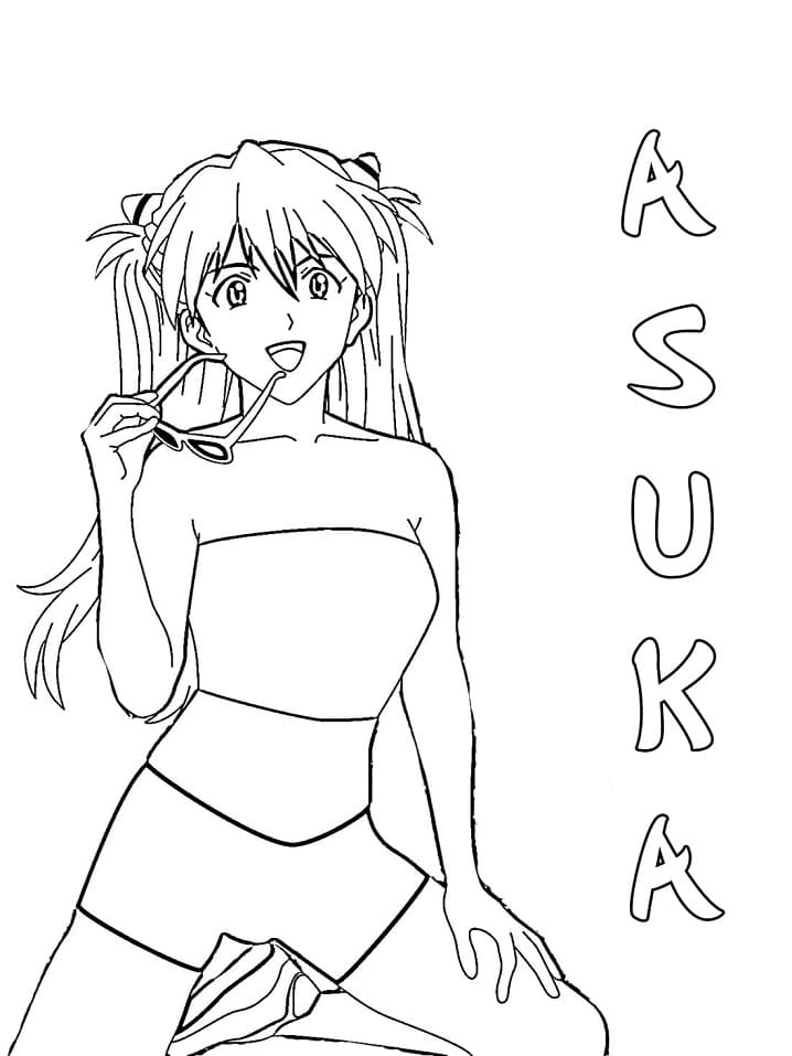 Asuka Langley z okularami