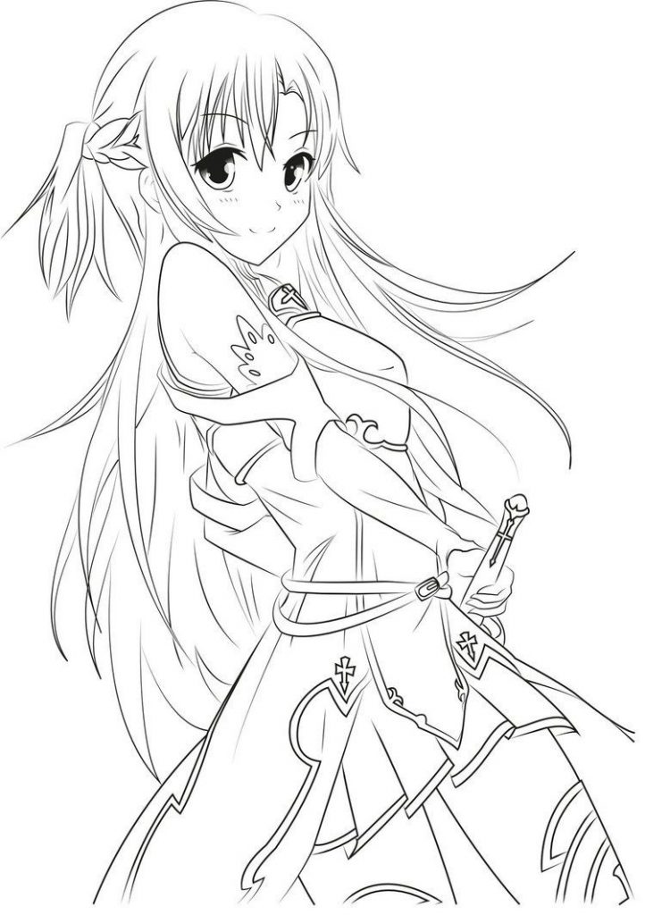 Asuna Yuuki z mieczem