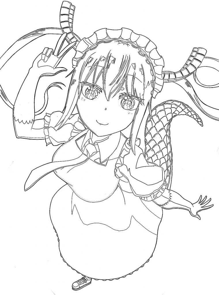 Dziewczyna smok do druku