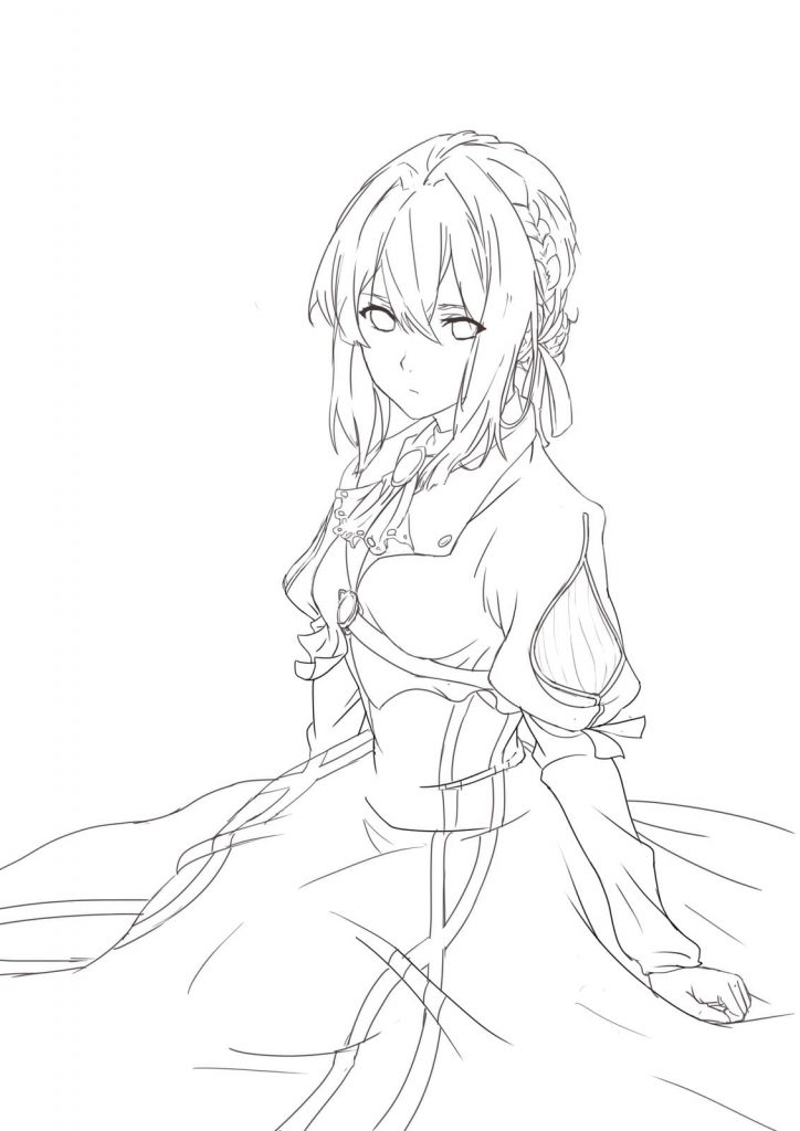 Dziewczyna w sukni Violet Evergarden