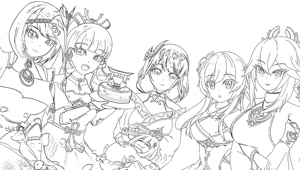 Dziewczyny anime z Raiden Shogun