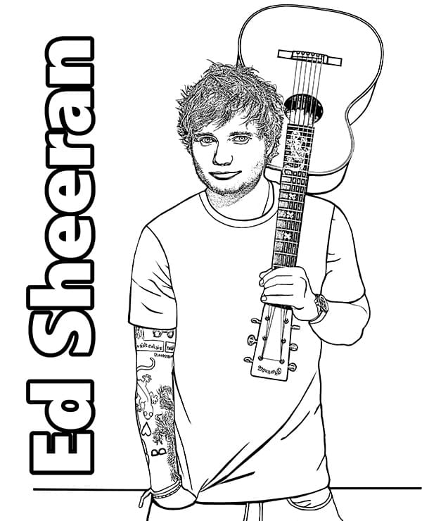 Ed Sheeran z gitarą do druku obrazek