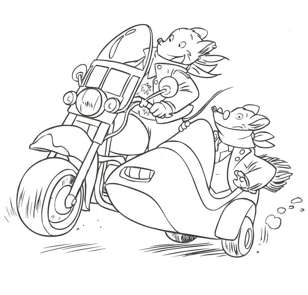 Geronimo Stilton jazda na motorze